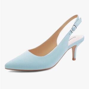 Cyan Slingback Heels